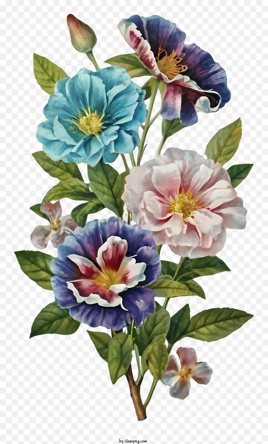 Bouquet Of Flowers，Цветные розы PNG