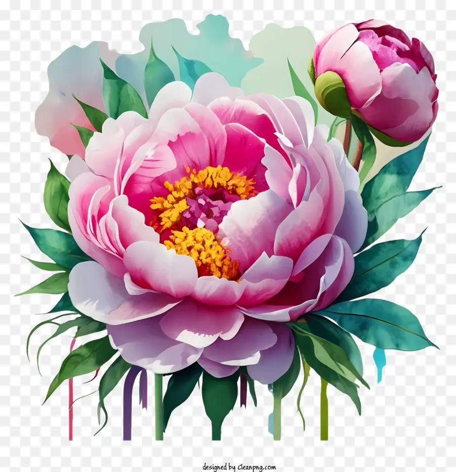 Розовый пион цветок，красивый цветок PNG