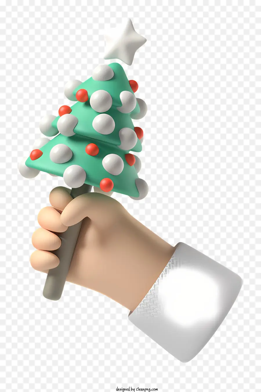 Рождественская елка，красные и белые шарики PNG