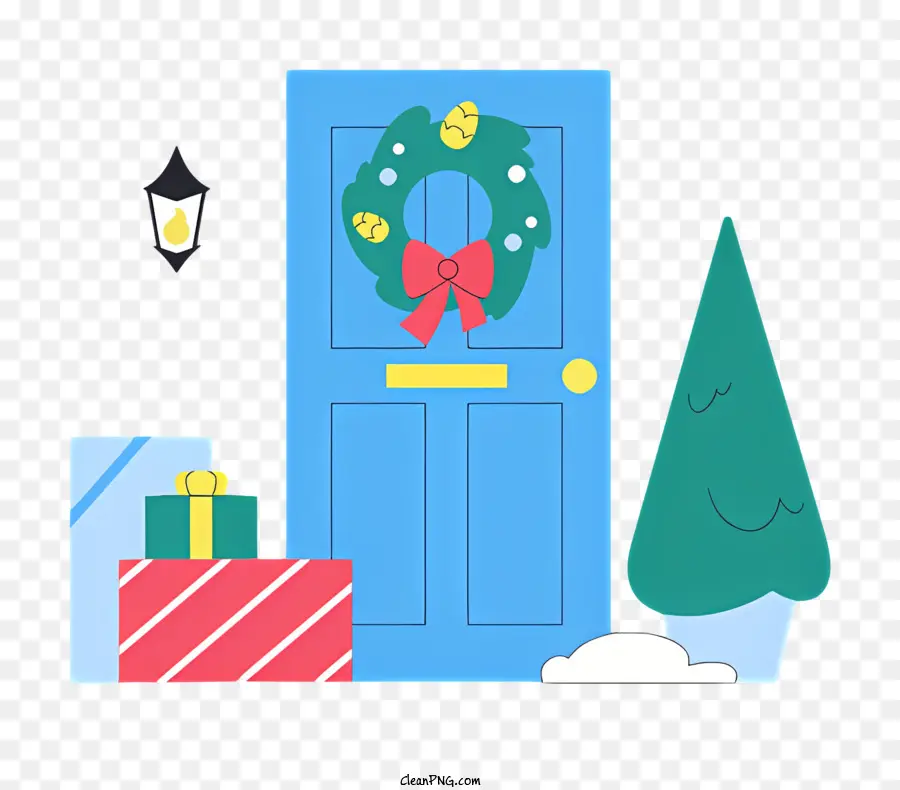 Рождественский венок，дверные украшения PNG