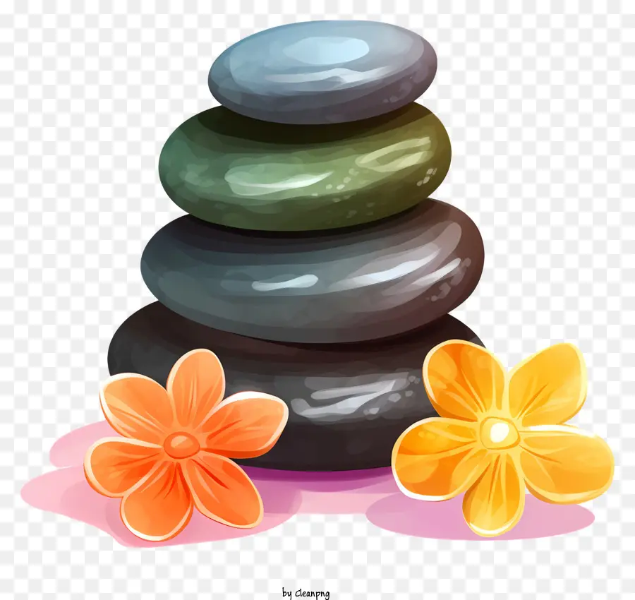 камни，цветы PNG