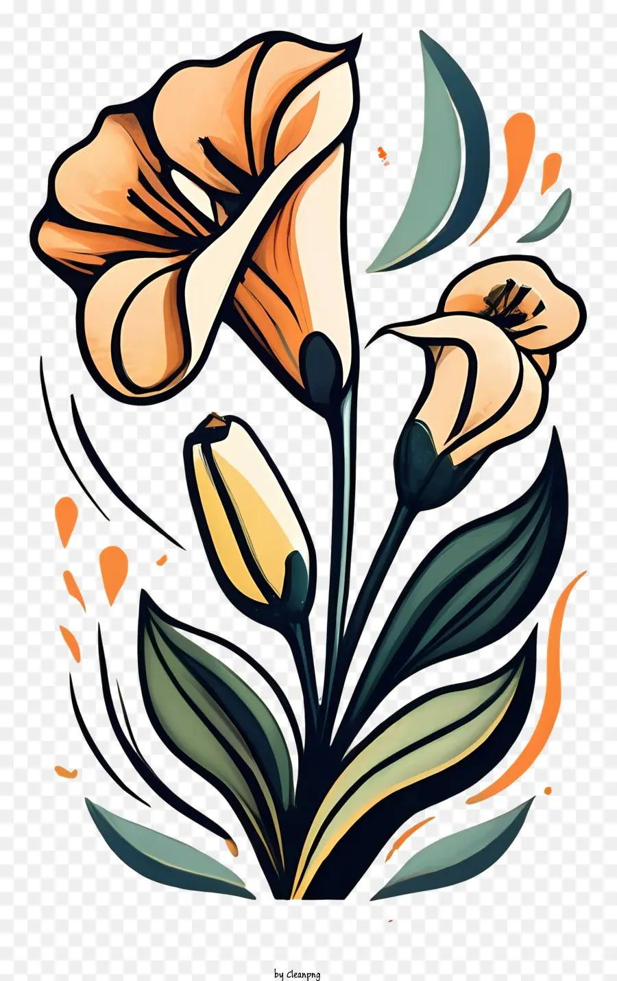 иллюстрация цветок，художественный цветок PNG