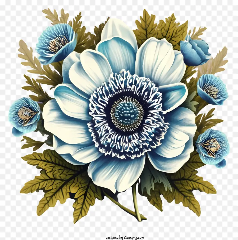 Голубой цветок，центральный лепесток PNG