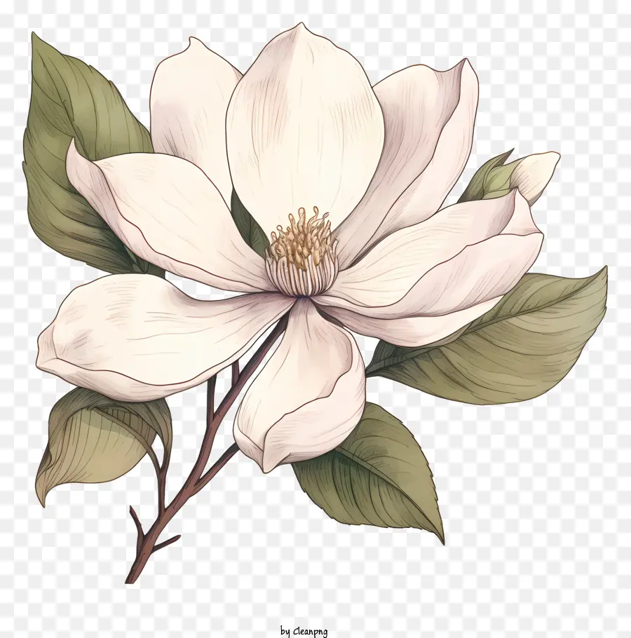 белый цветок，лепестки PNG