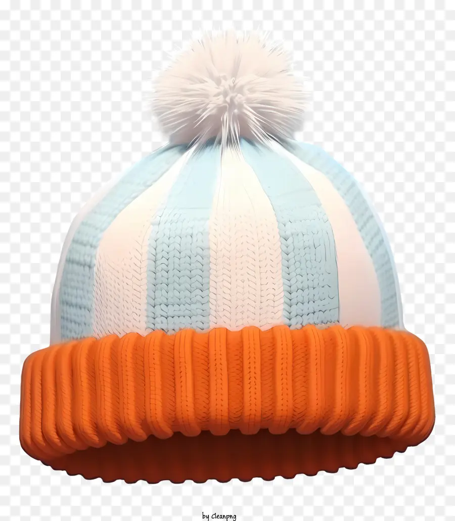 вязаная шапка，оранжевые и синие полосы PNG