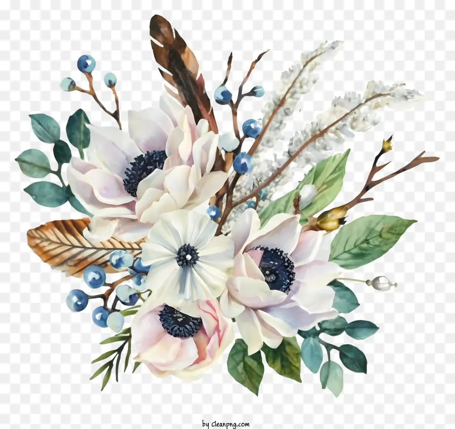 Bouquet Of Flowers，пернатые цветы PNG