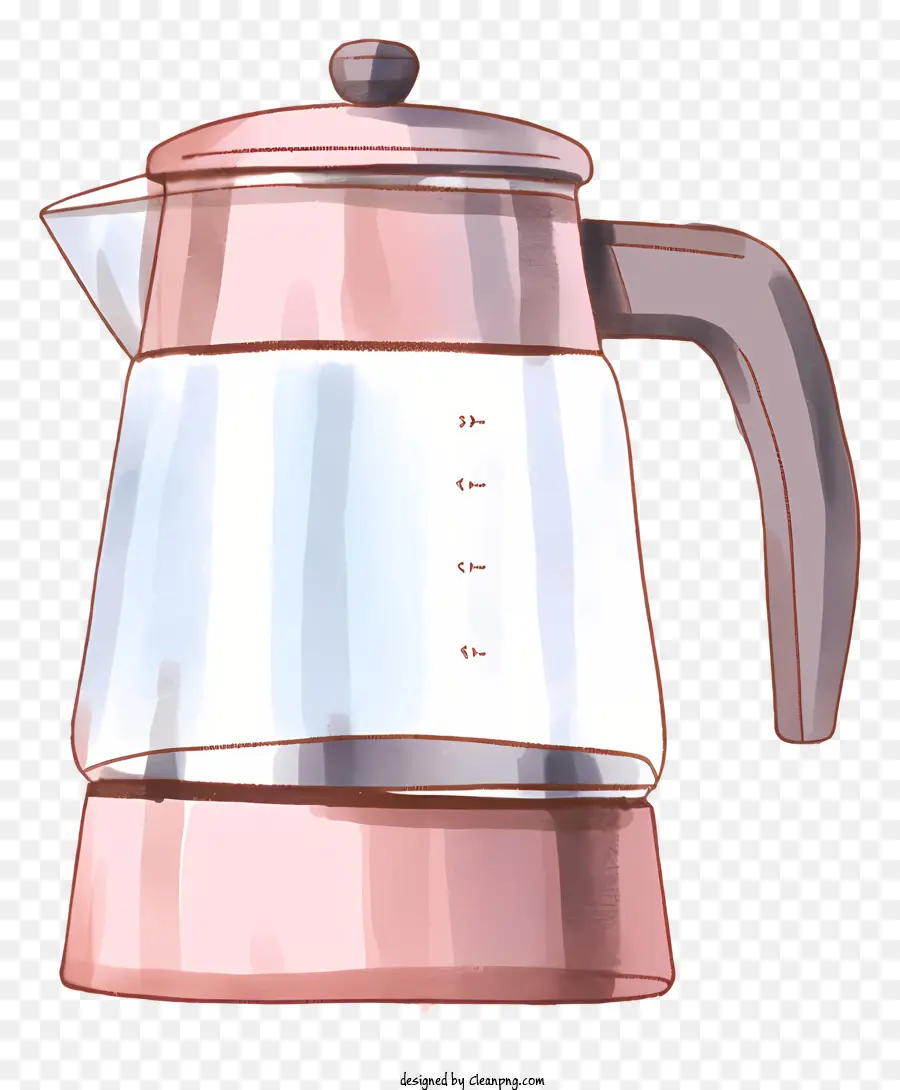 Чайничек，розовый и белый чайник PNG
