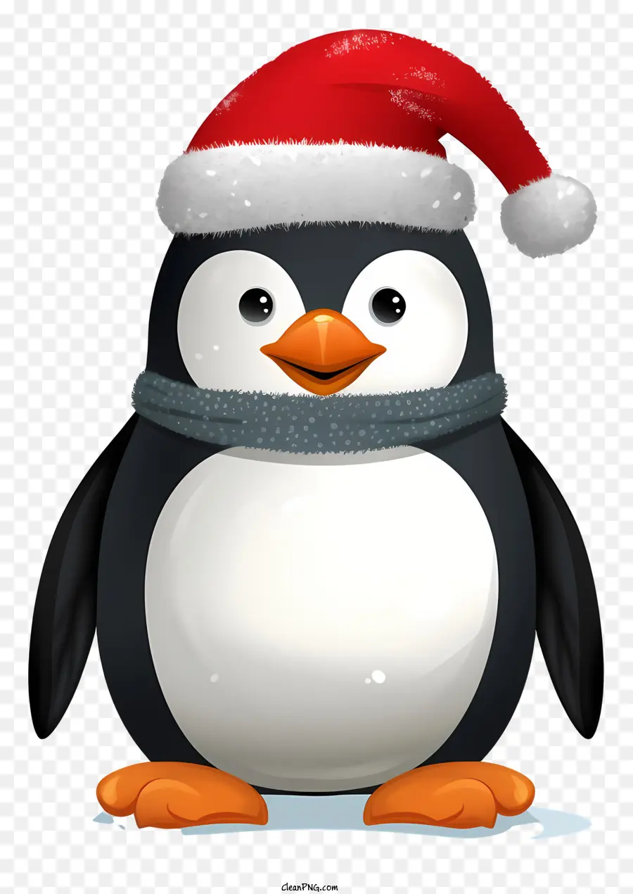 Пингвин，Санта Клауса Шляпа PNG