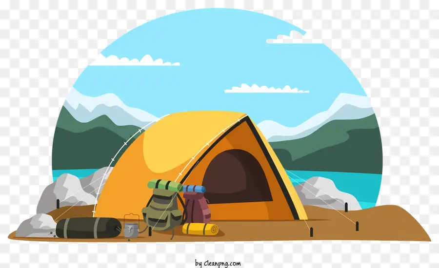 палатка，Горы PNG