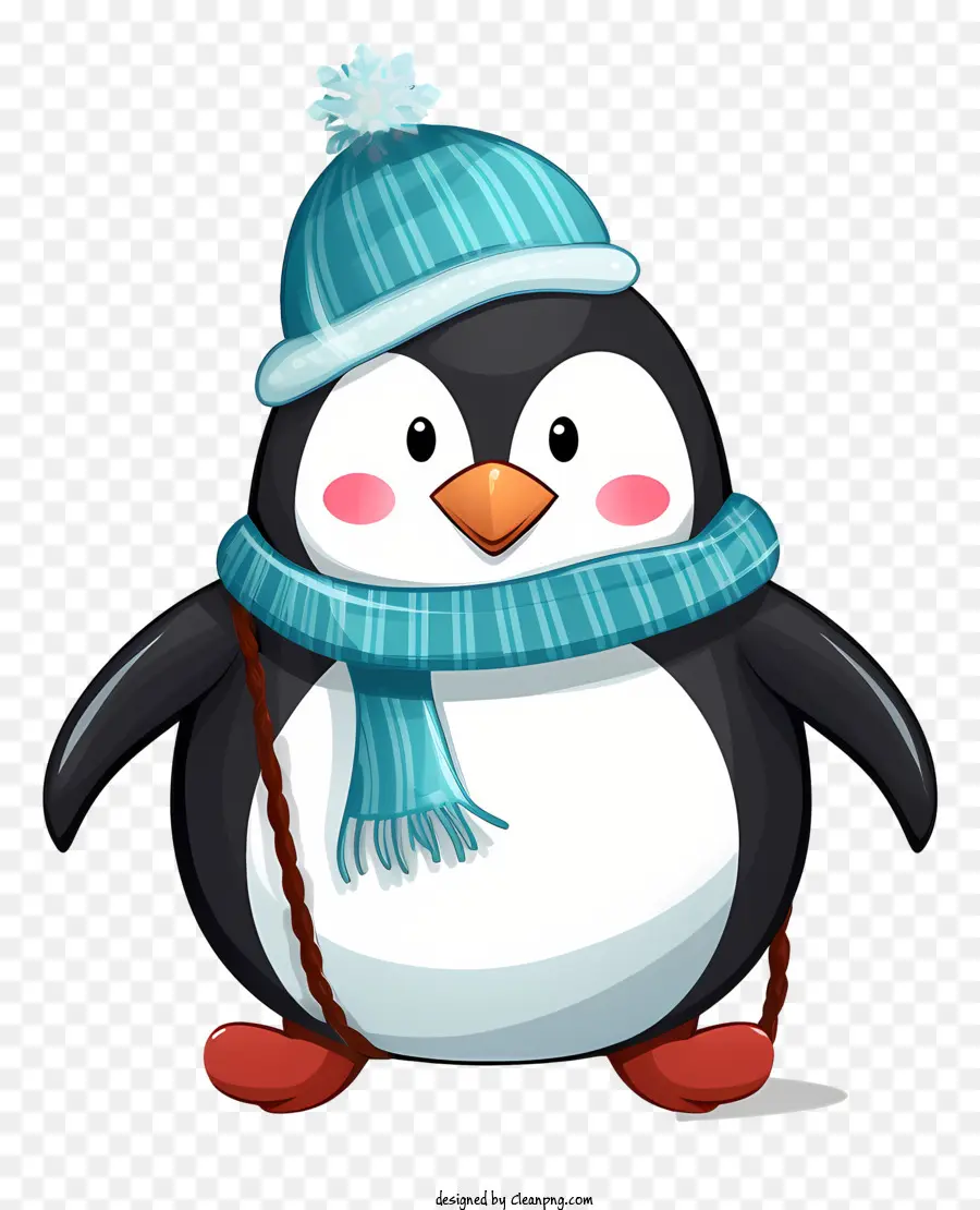 мультфильм пингвин，синий платочек PNG