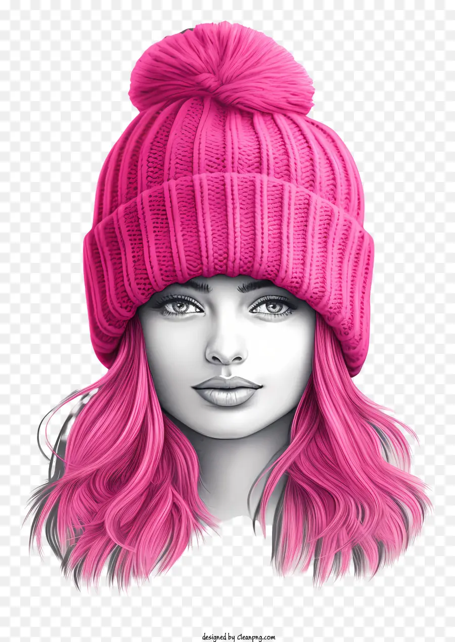 розовые волосы，Розовая шапочка PNG