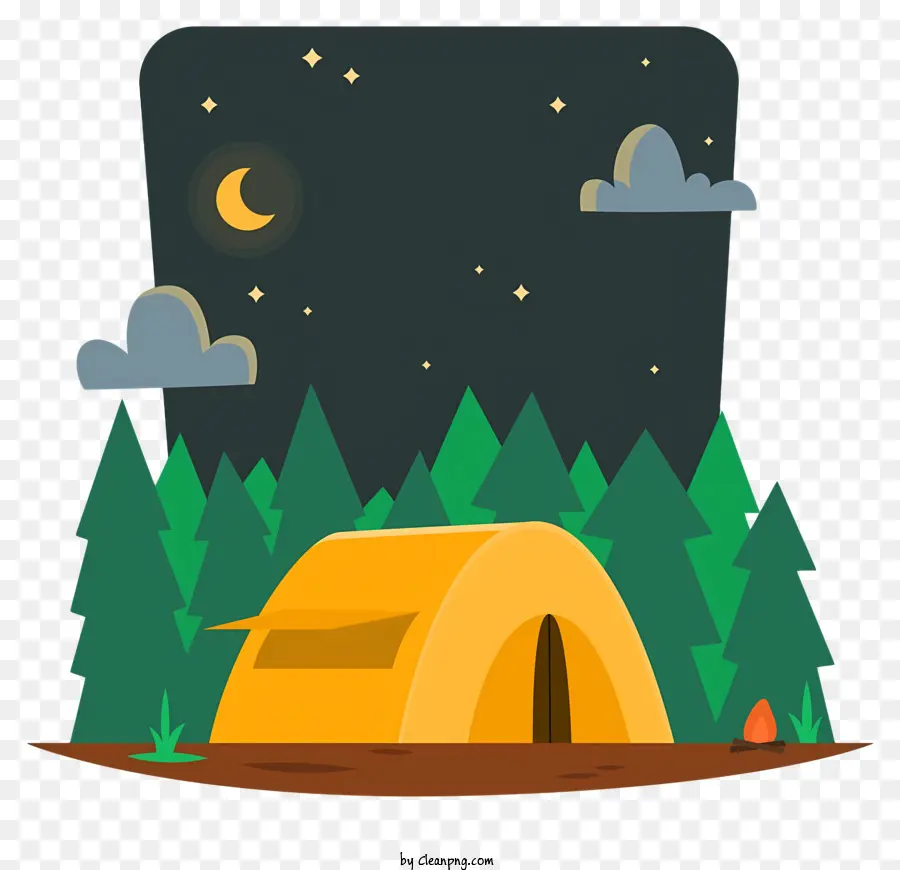Ночной кемпинг，палатка кемпинг PNG
