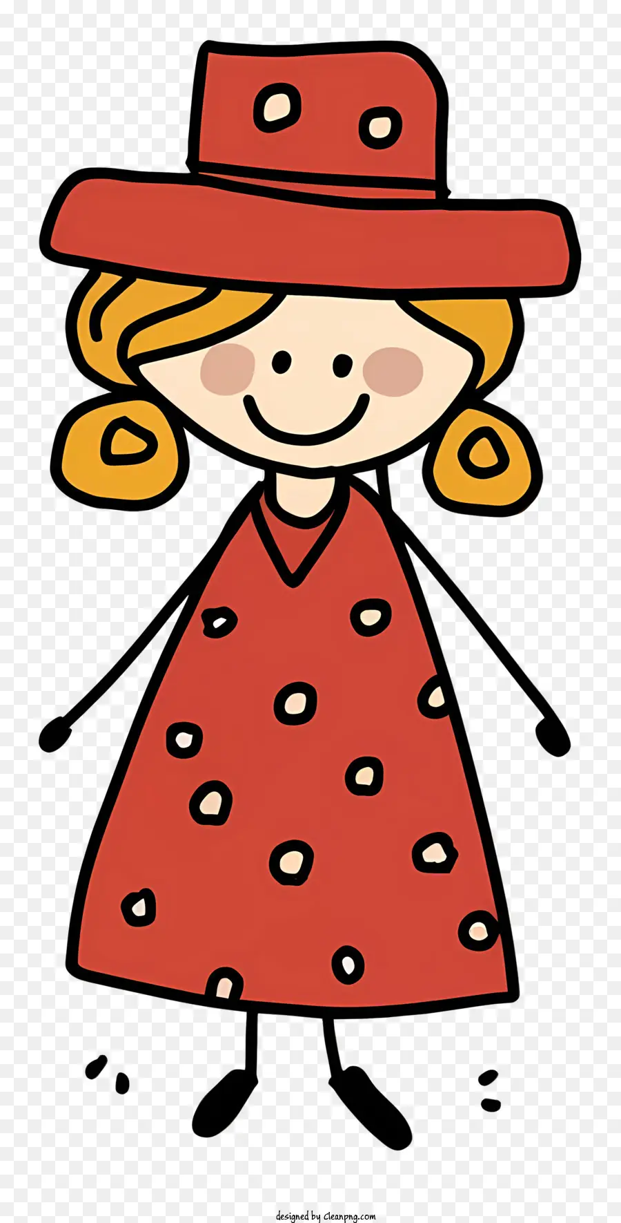 персонажа из мультфильма，Красное платье в горошек PNG