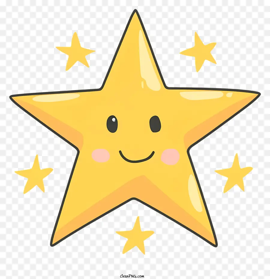 Улыбающаяся звезда，желтая звезда PNG