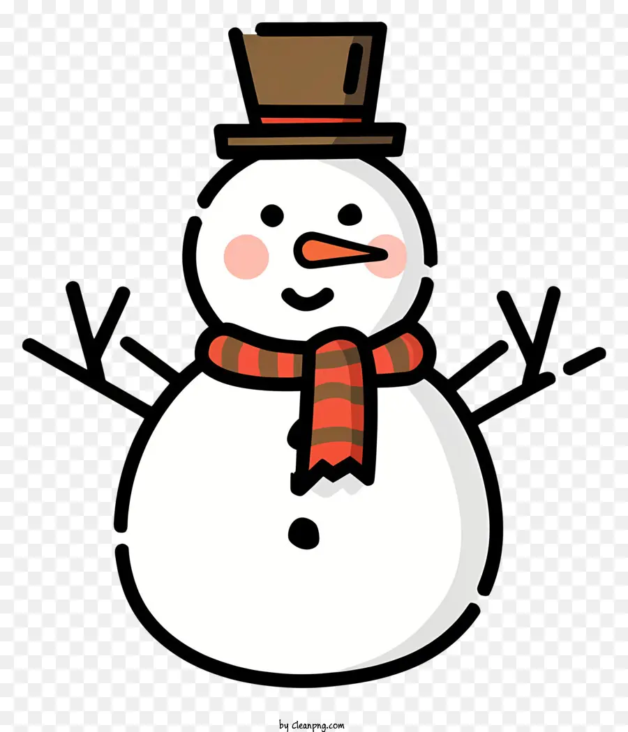 Снеговик，Черный Топ Шляпа PNG