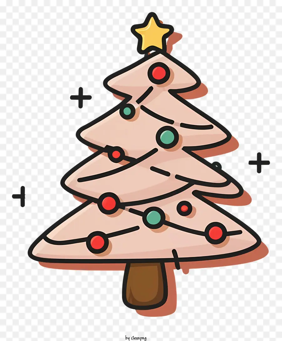 Рождественская елка，Звездное украшение PNG
