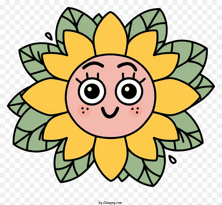 мультфильм подсолнечника，улыбающийся подсолнух PNG