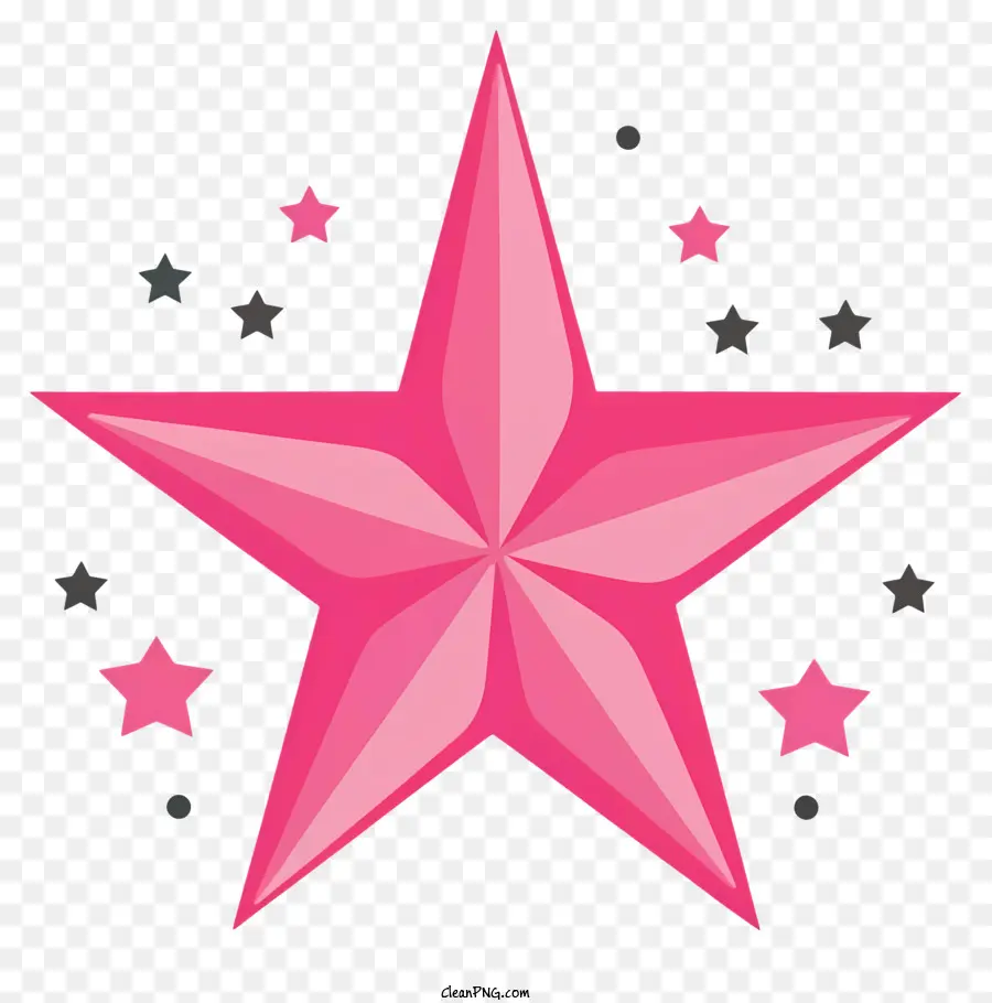 розовая звезда，пять звезд PNG