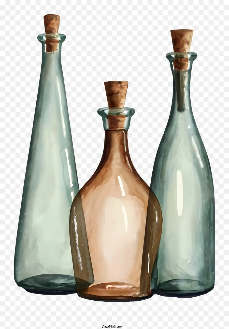 стеклянные бутылки，Корк Стопперс PNG