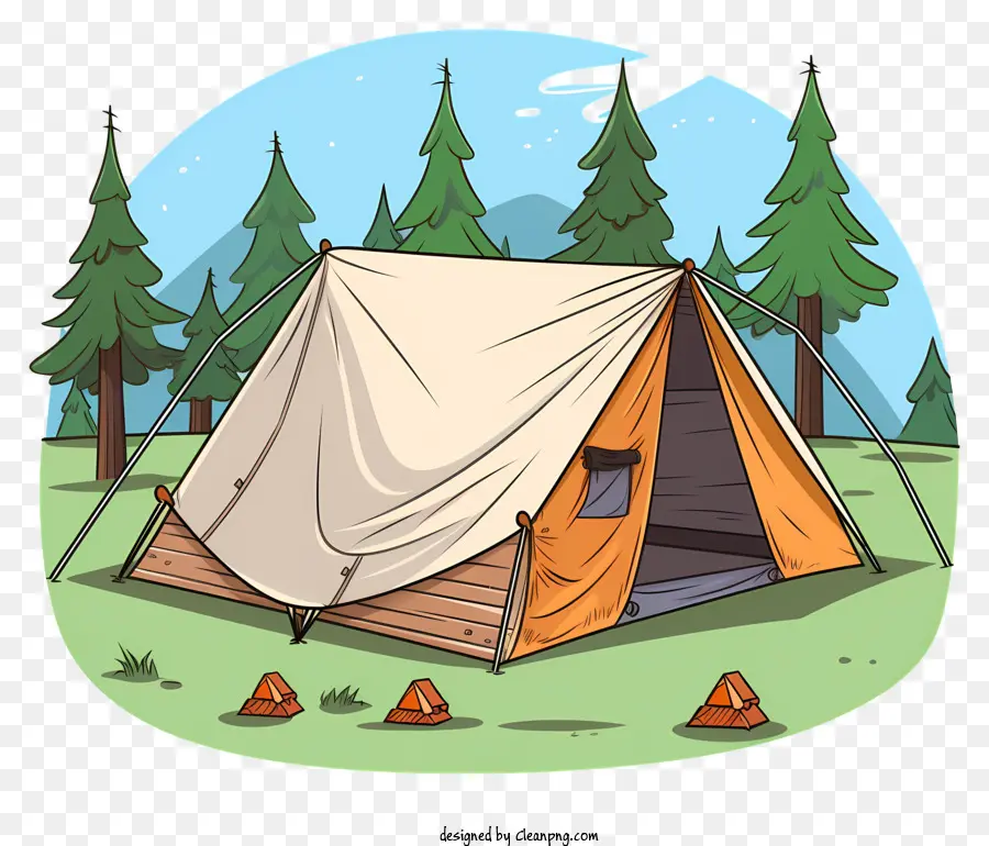 палатка кемпинг，Лес PNG