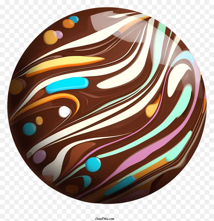 Шоколадная вихря，красочный круглый объект PNG