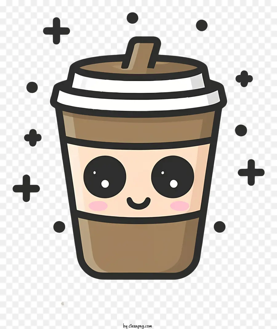чашка кофе мультфильм，Улыбающаяся кофейная чашка PNG