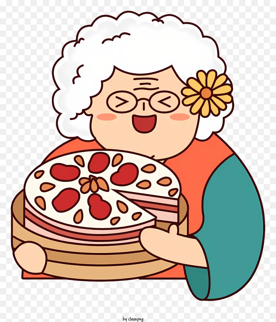 пожилая женщина，Торт PNG