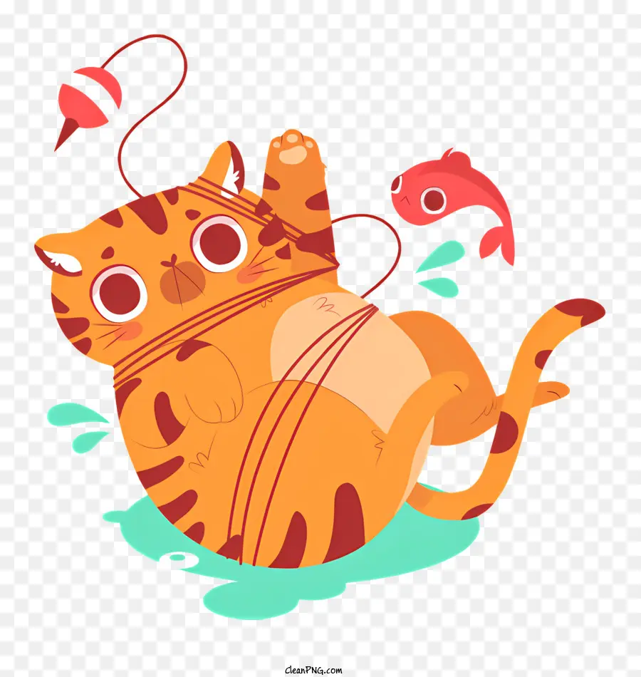 милый кот，игрушечная рыба PNG