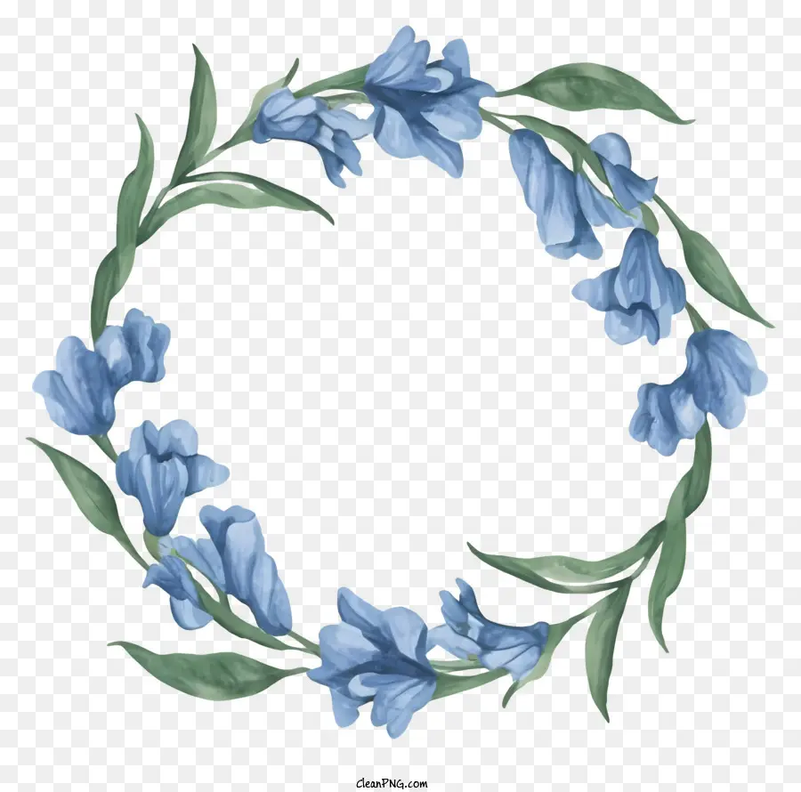 Венок，синие цветы PNG