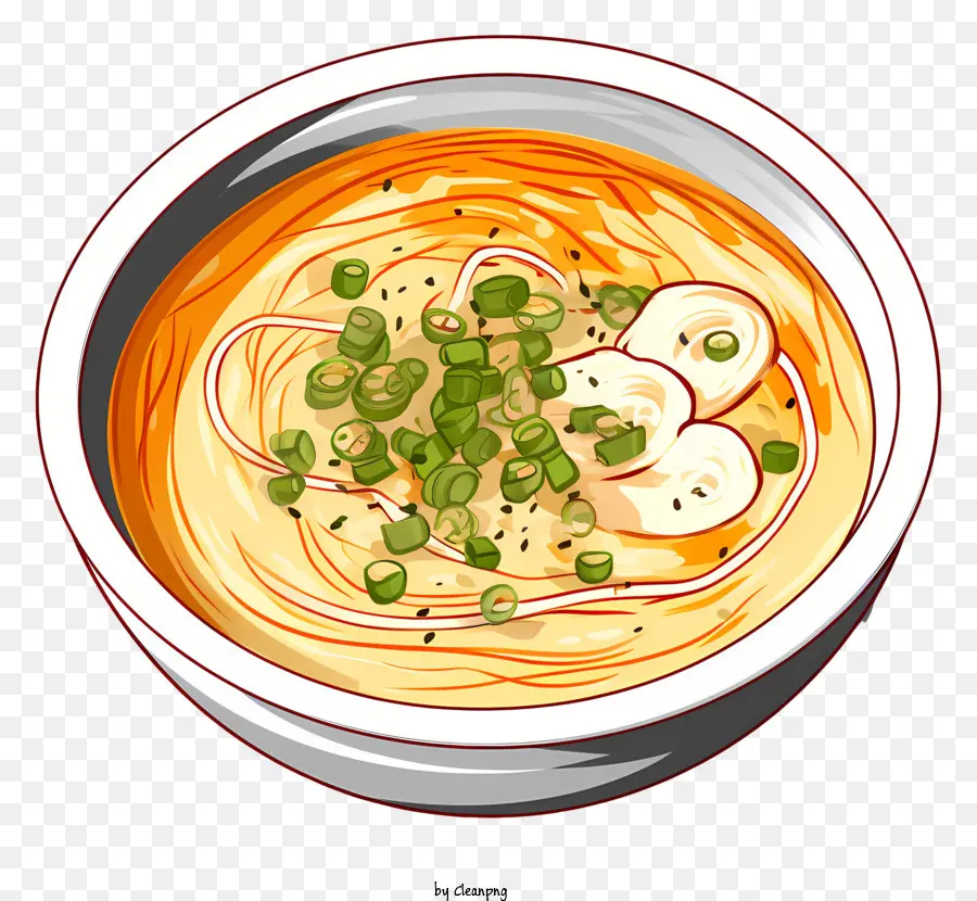 Чаша лапши，суп с зеленым луком PNG