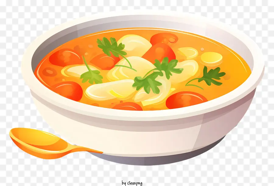 Овощной суп，Паровый горячий суп PNG