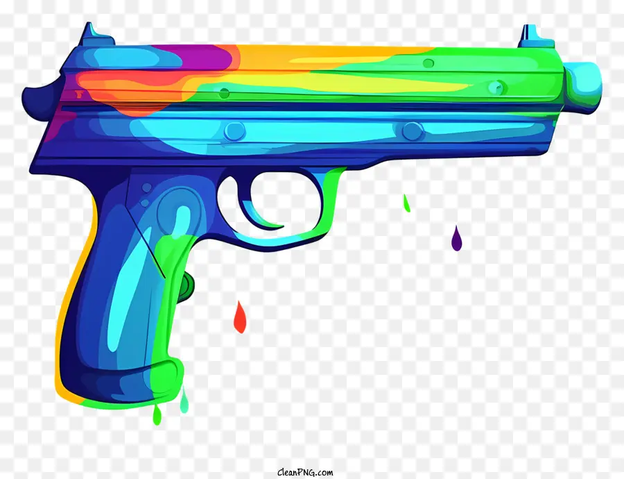 красочный пистолет，разноцветный пистолет PNG