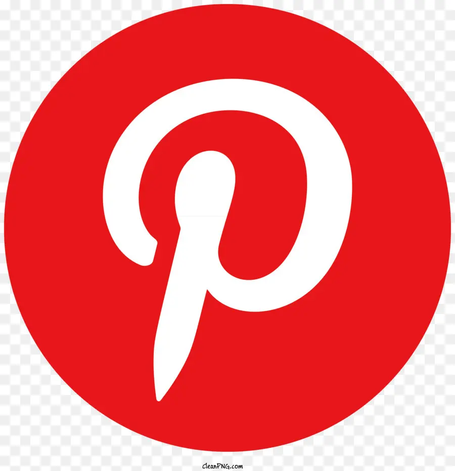 Pinterest логотип，красный круг PNG