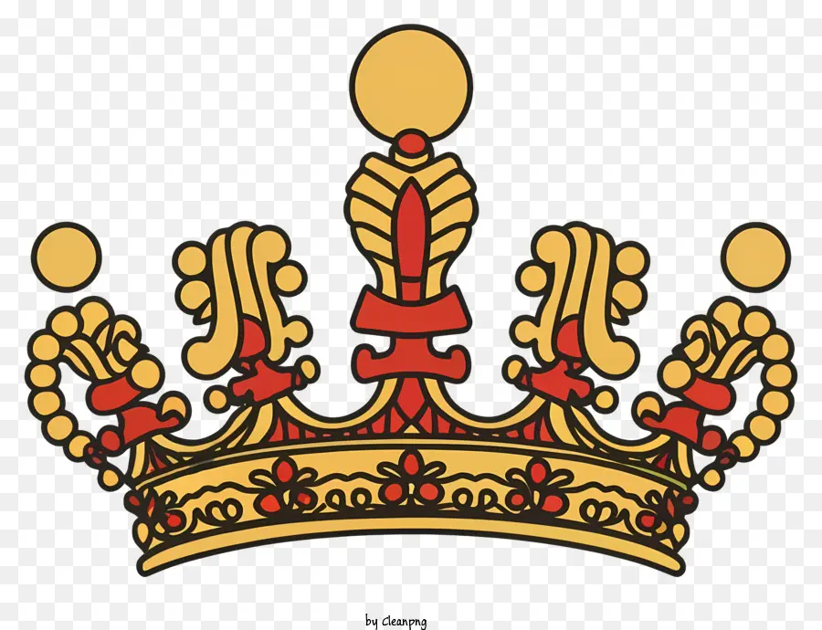 корона，красная и золотая корона PNG