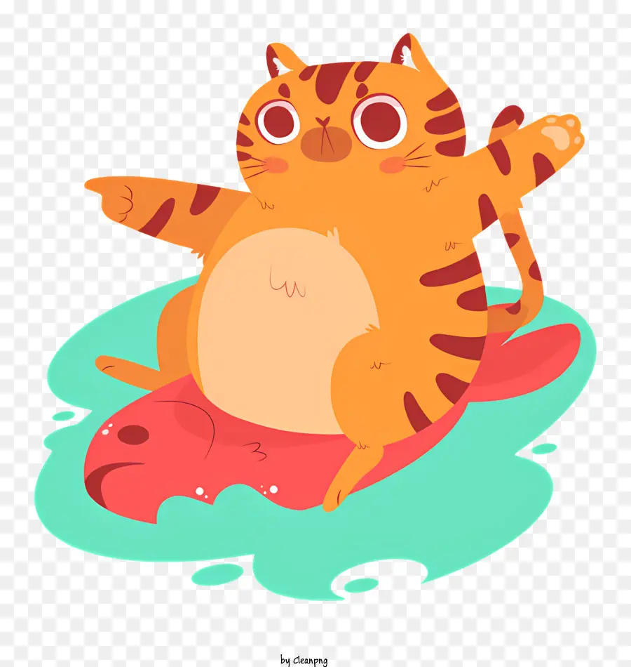 мультфильм кот，Surfboard PNG