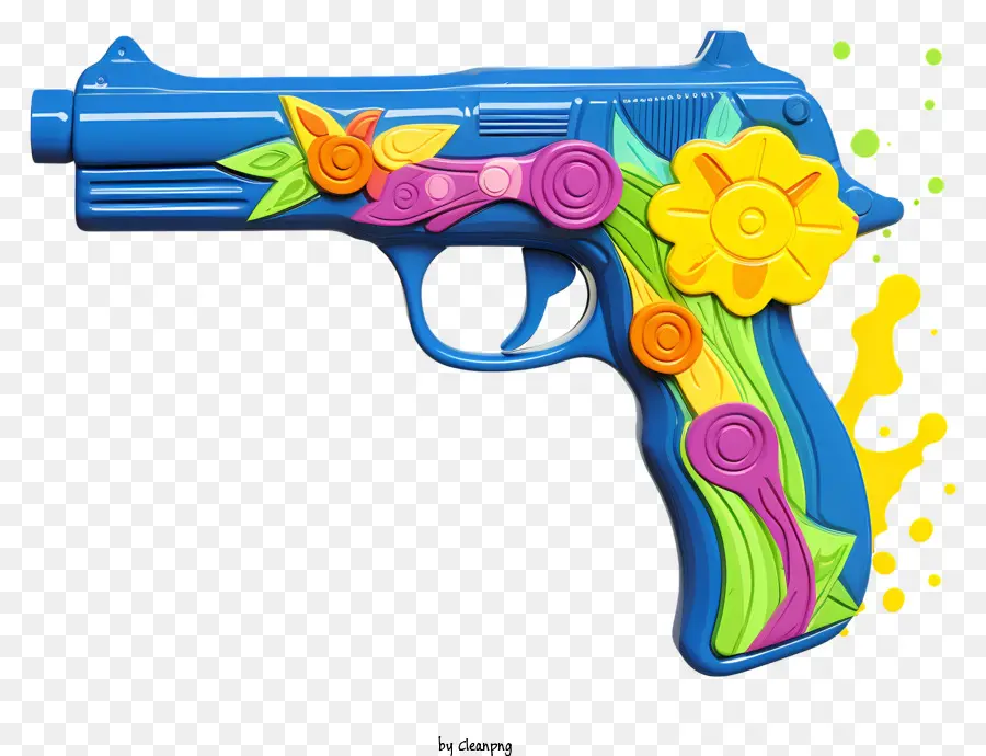 Окрашенный игрушечный пистолет，красочный пистолет PNG