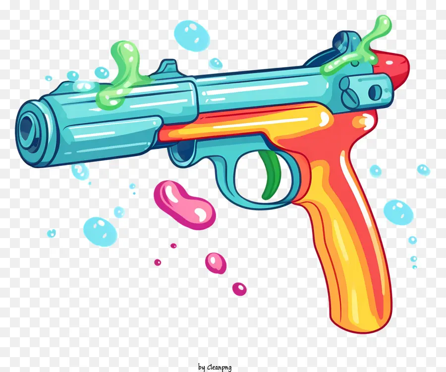 красочный пистолет，мультипликационный пистолет PNG