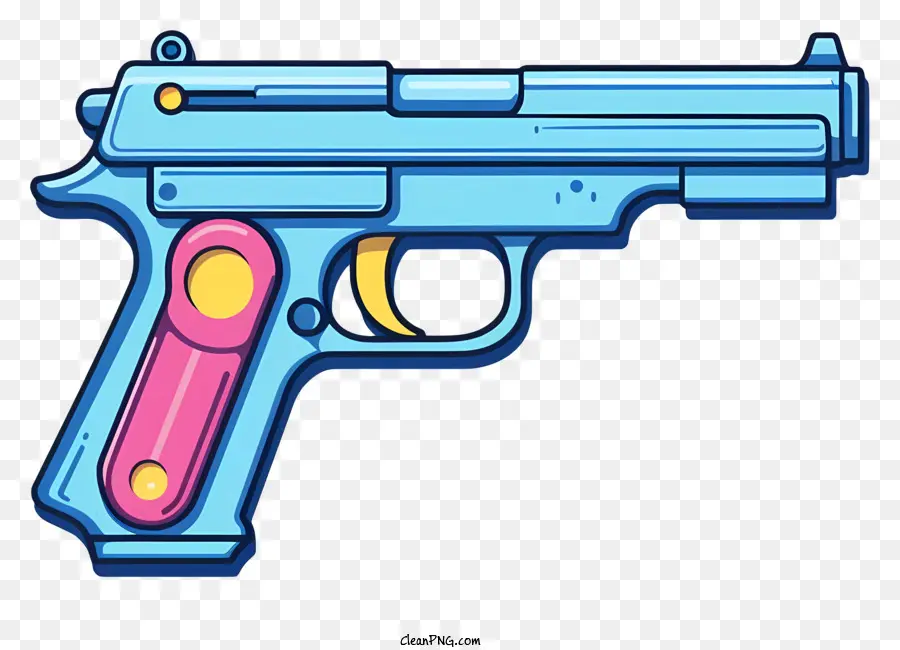 мультипликационный пистолет，синий и розовый пистолет PNG