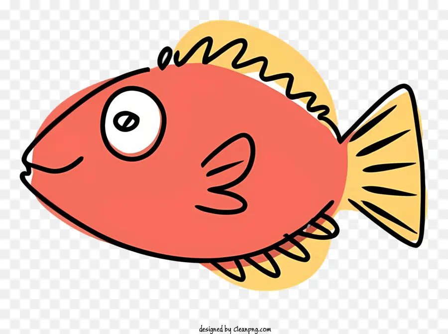 красная рыба，Рыба с желтыми плавниками PNG