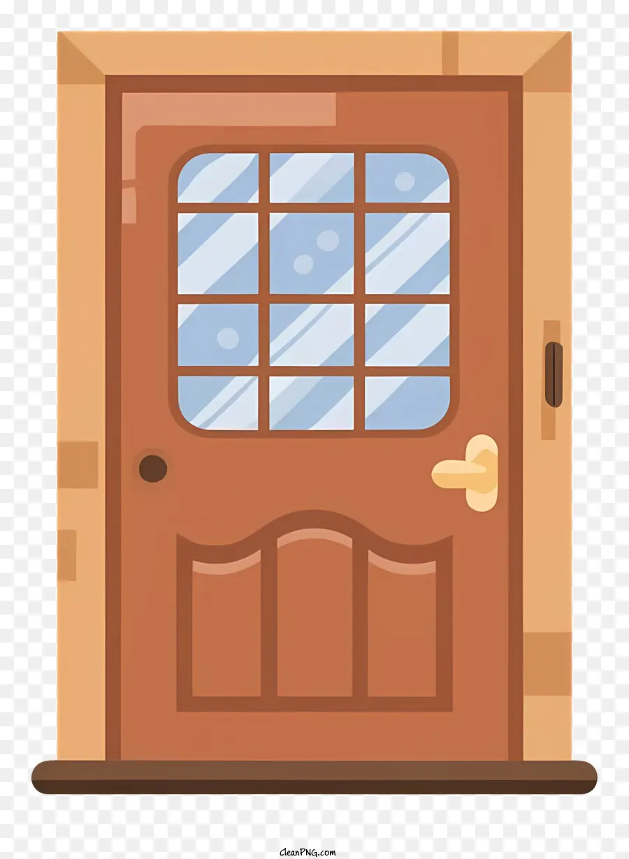 дверь со стеклянным окном，Деревянная рама дверь PNG