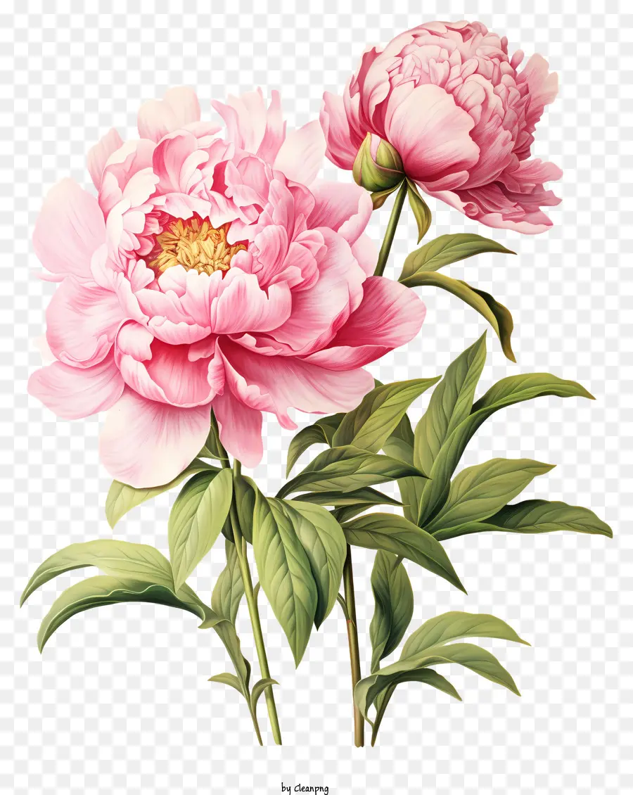 Розовые пион цветы，полном расцвете PNG