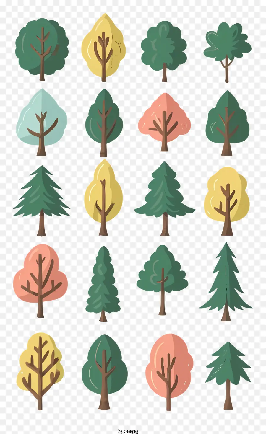 деревья，Colors PNG