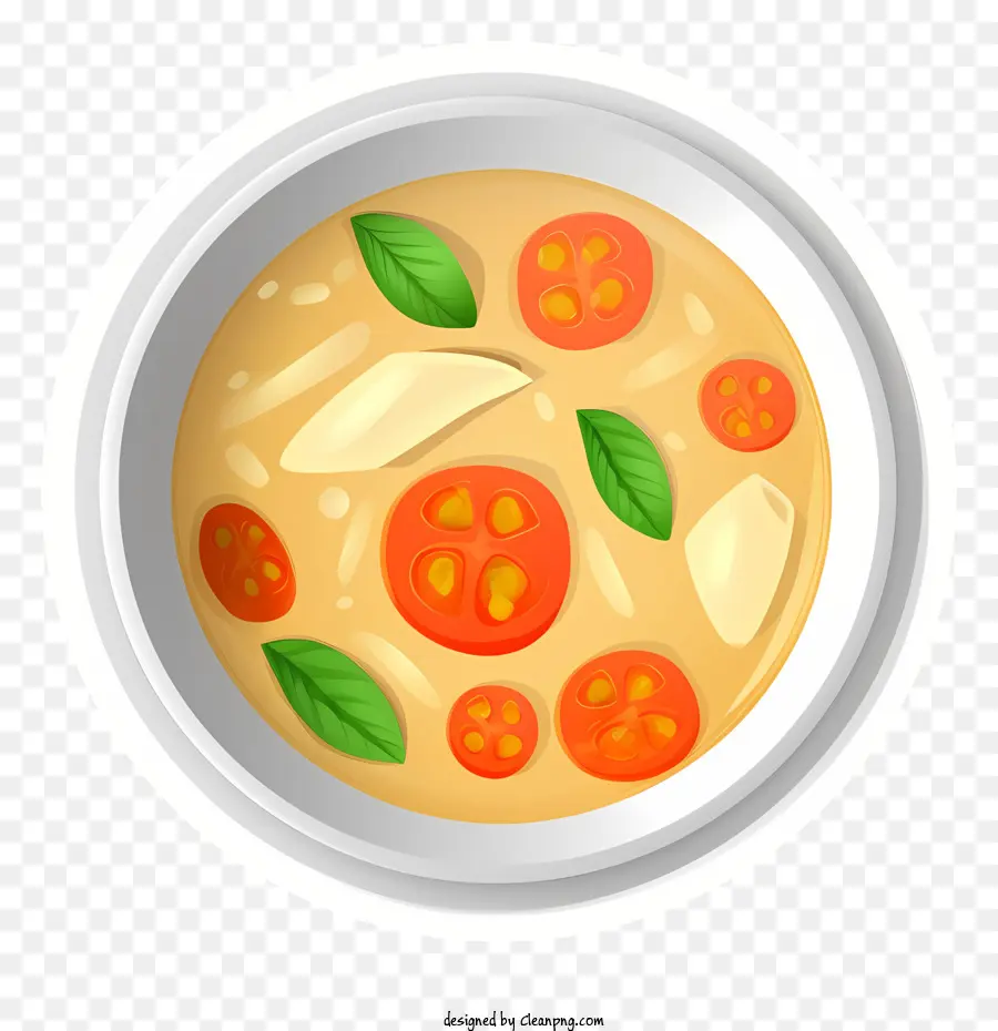 томатный суп，листья базилика PNG