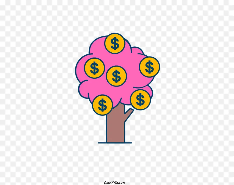 денежное дерево，долларовые купюры PNG