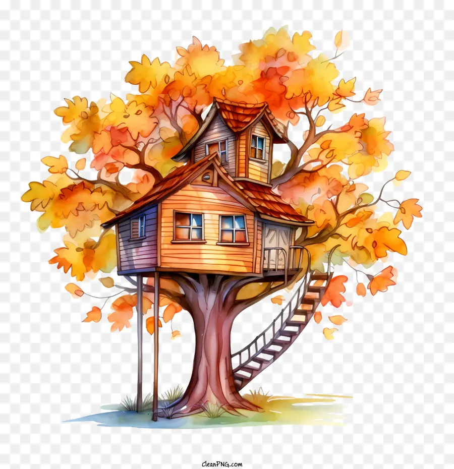Tree House，деревянный дом PNG