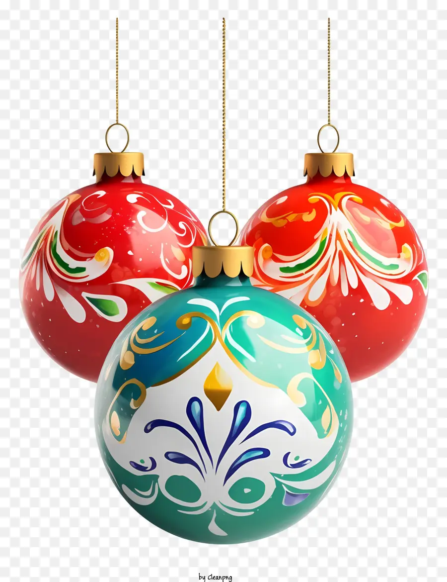 Christmas Ornaments，Цветные украшения PNG