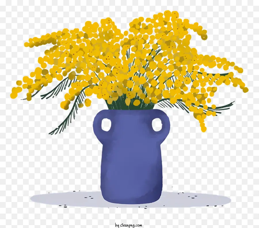 Ваза，желтые цветы PNG