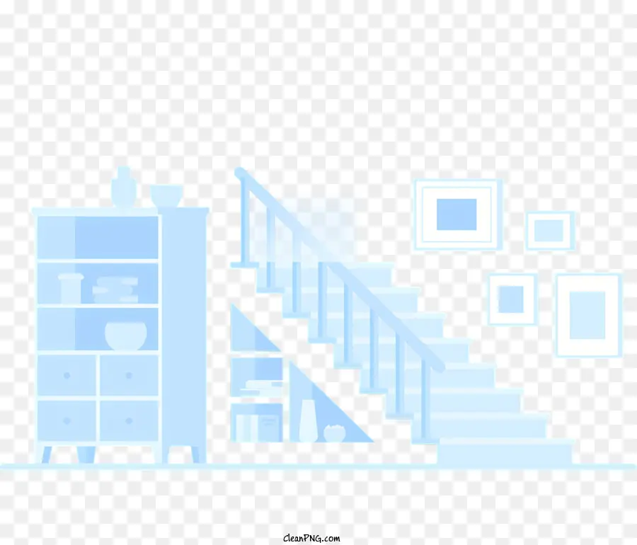 Комната с лестницей，настенные рисунки PNG