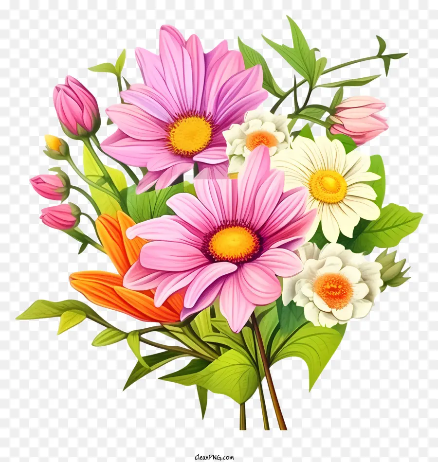 Bouquet Of Flowers，Красочные цветы PNG