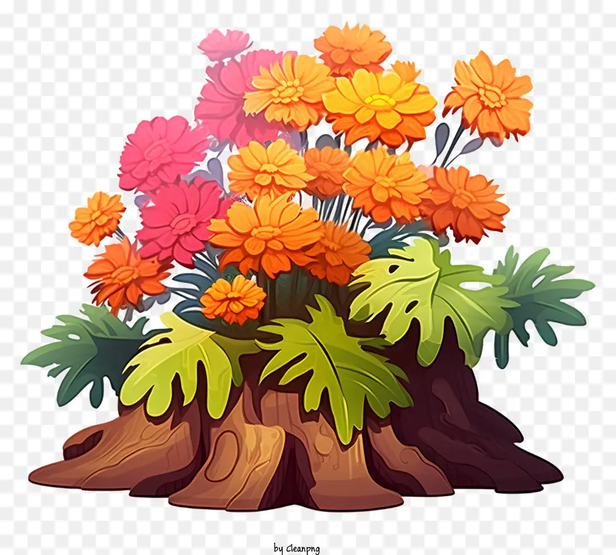 Красочные цветы，цветочная композиция PNG